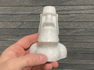 Terrarium Decoration "Moai Head" - Marble colored Terrarium Decor